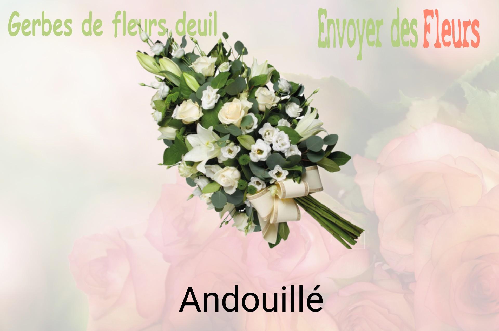 Gerbe de fleurs de deuil livrée à Andouillé